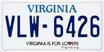 VA license plate VLW6426