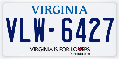 VA license plate VLW6427