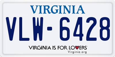 VA license plate VLW6428