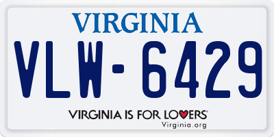 VA license plate VLW6429