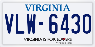 VA license plate VLW6430