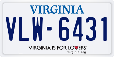 VA license plate VLW6431