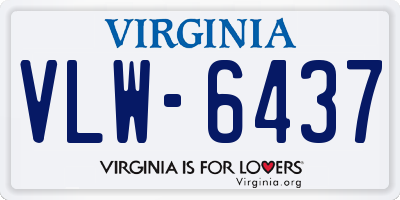 VA license plate VLW6437