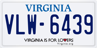 VA license plate VLW6439