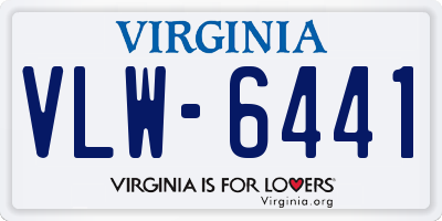 VA license plate VLW6441