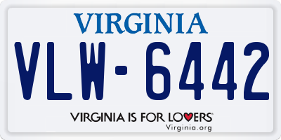 VA license plate VLW6442