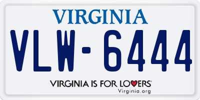 VA license plate VLW6444