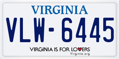 VA license plate VLW6445