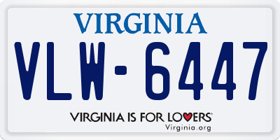 VA license plate VLW6447