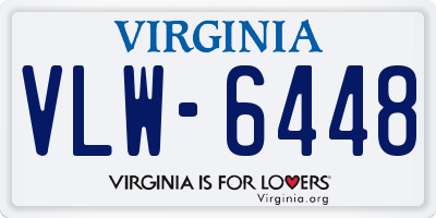 VA license plate VLW6448