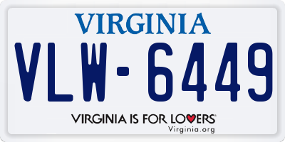 VA license plate VLW6449