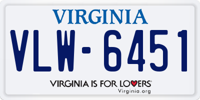 VA license plate VLW6451