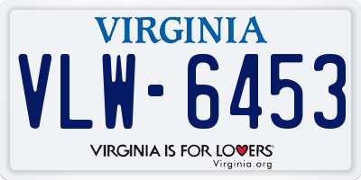 VA license plate VLW6453