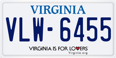 VA license plate VLW6455