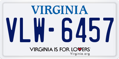 VA license plate VLW6457