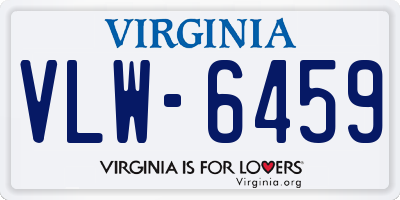 VA license plate VLW6459