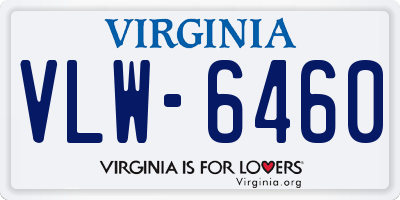 VA license plate VLW6460