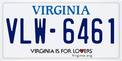 VA license plate VLW6461