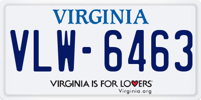 VA license plate VLW6463