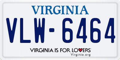 VA license plate VLW6464