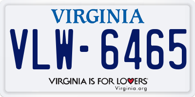 VA license plate VLW6465