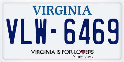 VA license plate VLW6469