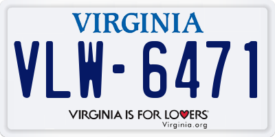 VA license plate VLW6471