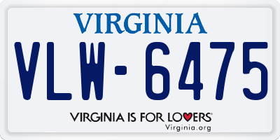 VA license plate VLW6475