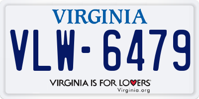 VA license plate VLW6479