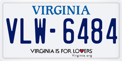 VA license plate VLW6484