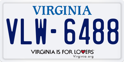 VA license plate VLW6488