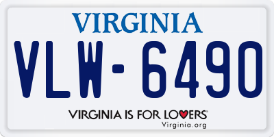 VA license plate VLW6490