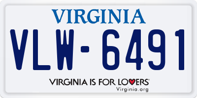 VA license plate VLW6491