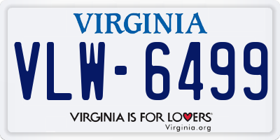 VA license plate VLW6499