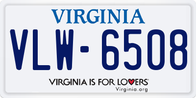 VA license plate VLW6508