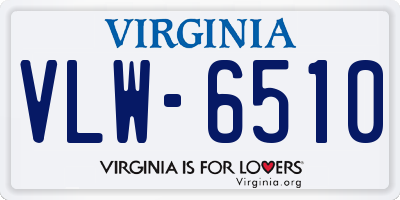 VA license plate VLW6510