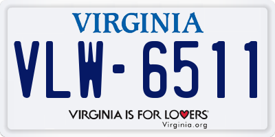 VA license plate VLW6511