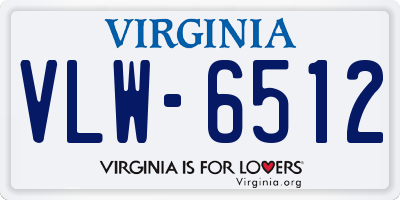 VA license plate VLW6512