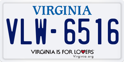 VA license plate VLW6516