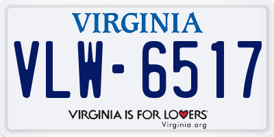 VA license plate VLW6517