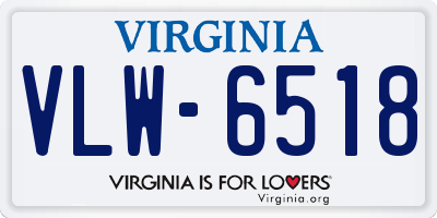 VA license plate VLW6518