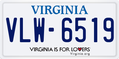 VA license plate VLW6519