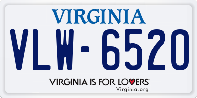 VA license plate VLW6520