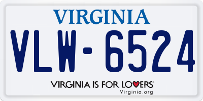 VA license plate VLW6524