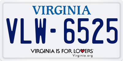 VA license plate VLW6525