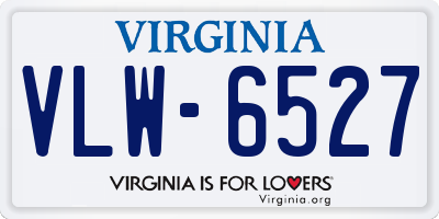 VA license plate VLW6527