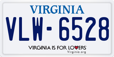 VA license plate VLW6528