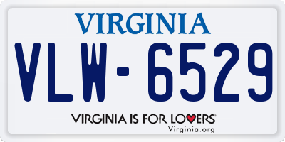 VA license plate VLW6529