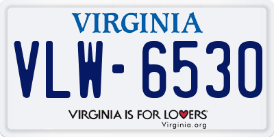 VA license plate VLW6530