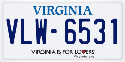 VA license plate VLW6531